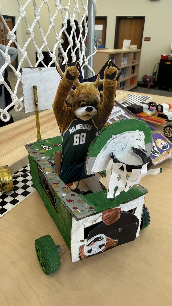 A Milwaukee Bucks themed electric car, created by Knapp students.