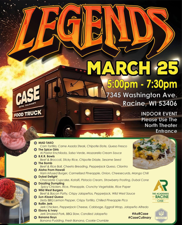 Flyer for Case High School's annual food truck event on March 25.