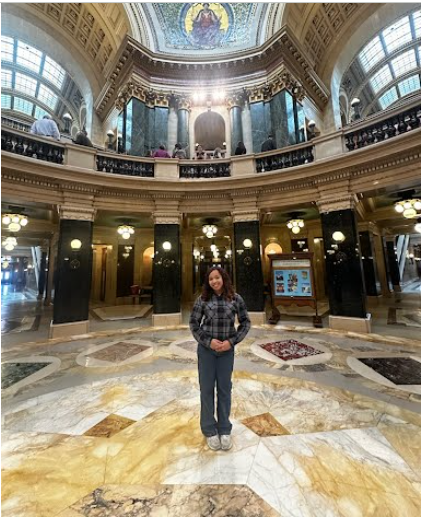 On Wednesday, March 11, Samarra Heredia and two other Youth Apprentices from Racine visited the State Capitol to advocate for and highlight their experiences as Youth Apprentices.  She met with staff from the offices of Senator Wirch, Senator Wanggaard, Rep. Angelina Cruz, Rep. Gretta Neubauer,  and Rep. Wittke.  Samarra explained to the legislators how Youth Apprenticeship has helped her with time management, teamwork, and leadership skills.  It also led her toward her college major in marketing.  Samarra did a great job representing the 264 youth apprentices in Racine at the YA Day at the Capitol.