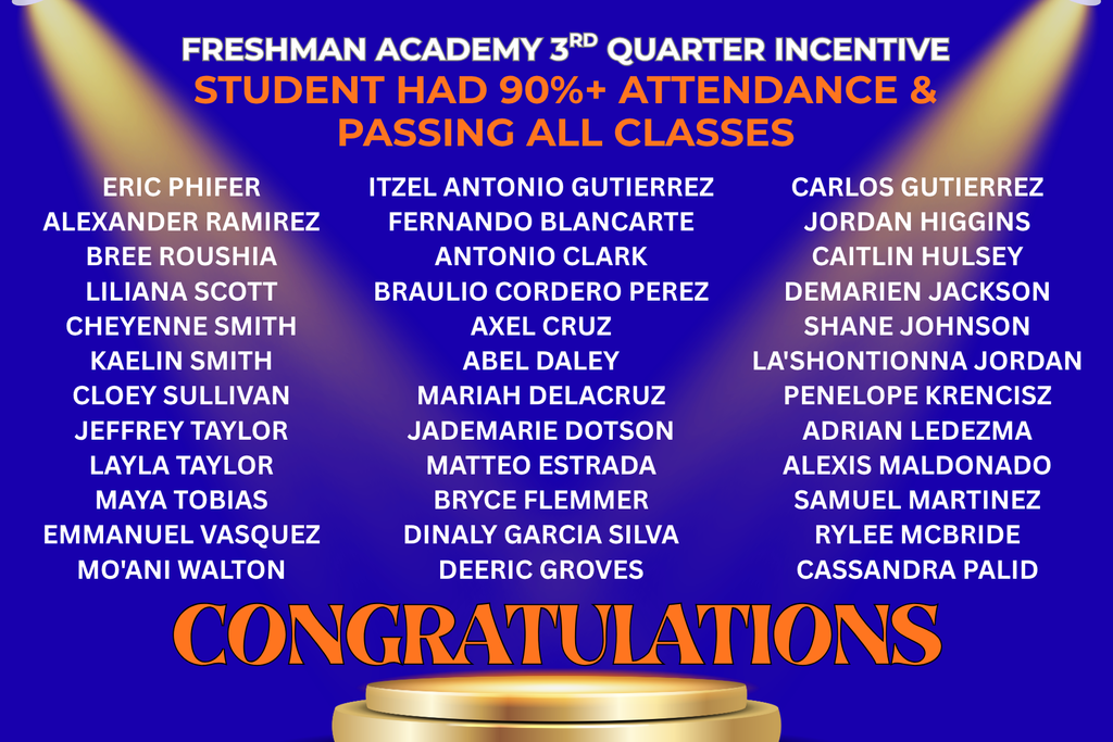 Congrats to these freshman who earned the 3rd quarter incentive of a Float & Movie Party by earning 90%+ attendance rate and passing ALL classes!! Woot woot!!! #collegeandcareerready #onthehunt #letseat #PantherPride 