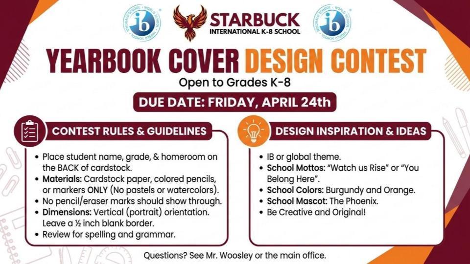Yearbook Cover Design Contest flyer 