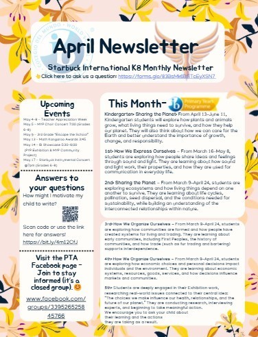 This is our first school e-newsletter. There is a live link attached to this message. This image is a screenshot of the first page. 