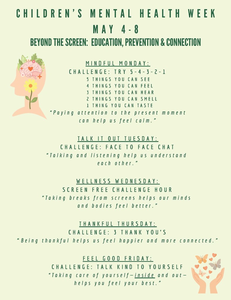 Children's Mental Health Week 2026 Flyer. Details are in the posts text.