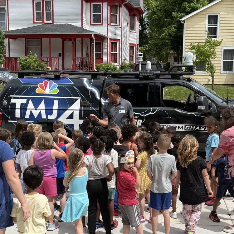 Students learning about weather