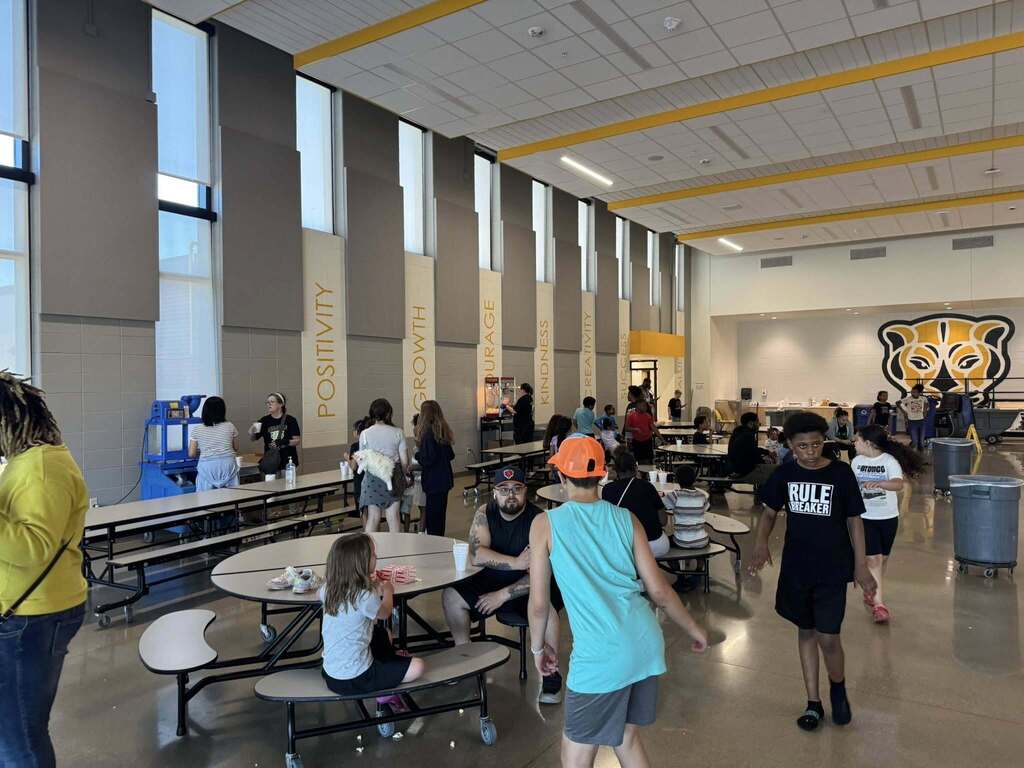 Students and their families at the spring title night.