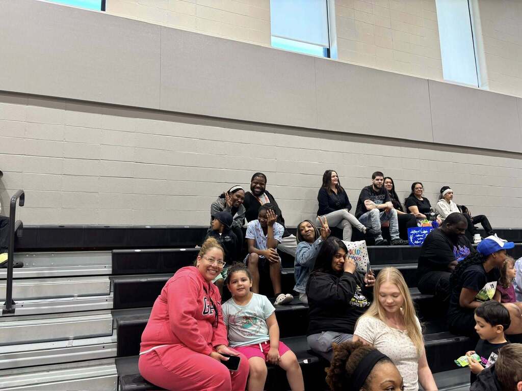 Families celebrating at the KG promotion ceremony
