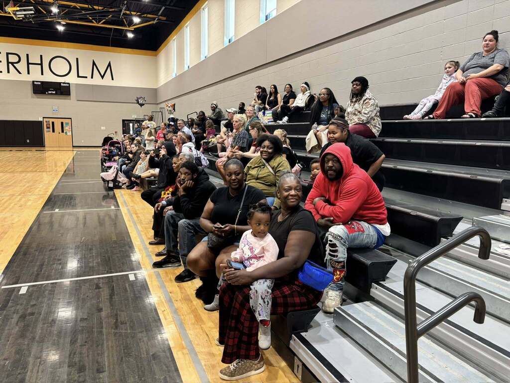 Families celebrating at the KG promotion ceremony