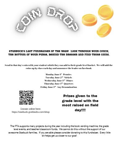 This is a flyer asking parents/families to donate spare change each day for our "Coin Drop" fundraiser. 