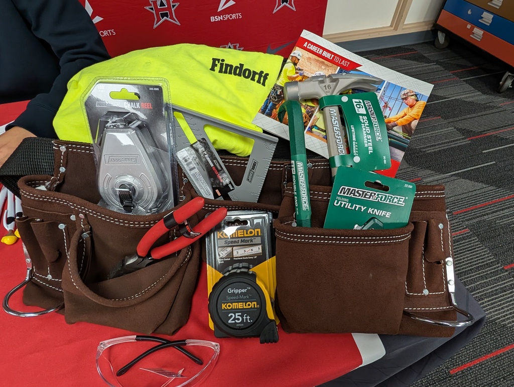 The bag of tools Juan received at his signing ceremony.