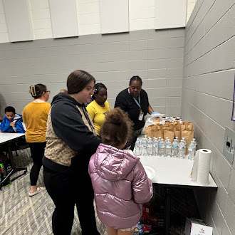 Students and their families at the rise and roar breakfast.