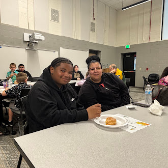 Students and their families at the rise and roar breakfast.