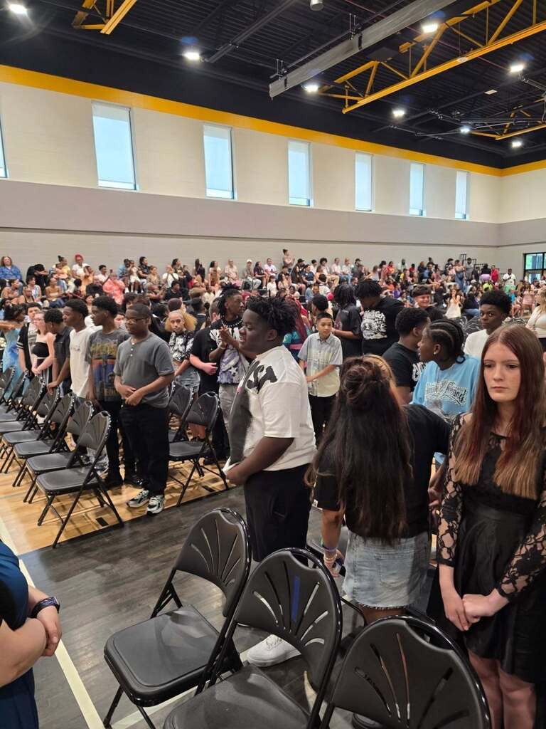8th grade students at their bridge ceremony