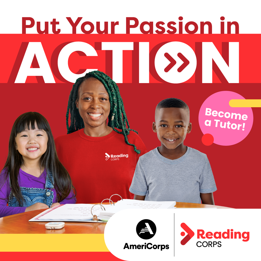 Reading Corps picture of woman with 2 children