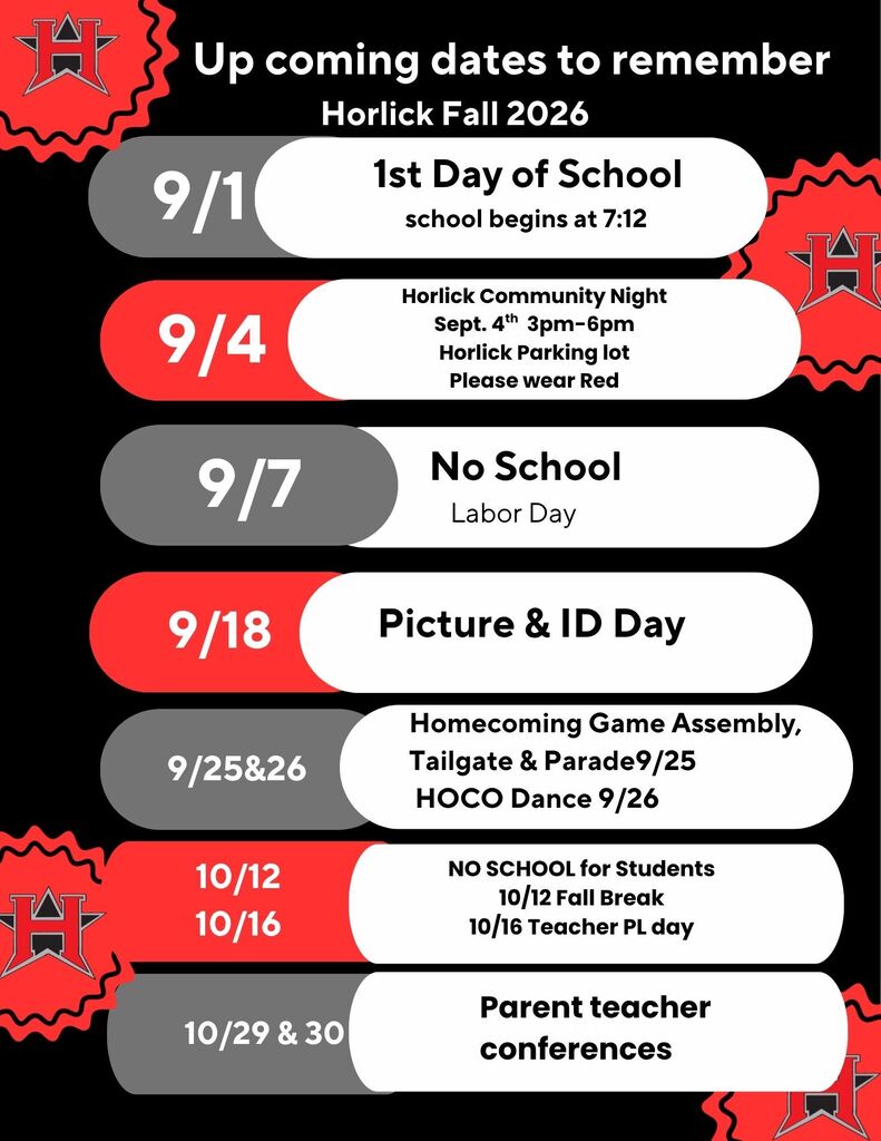 Updated Horlick back to school events