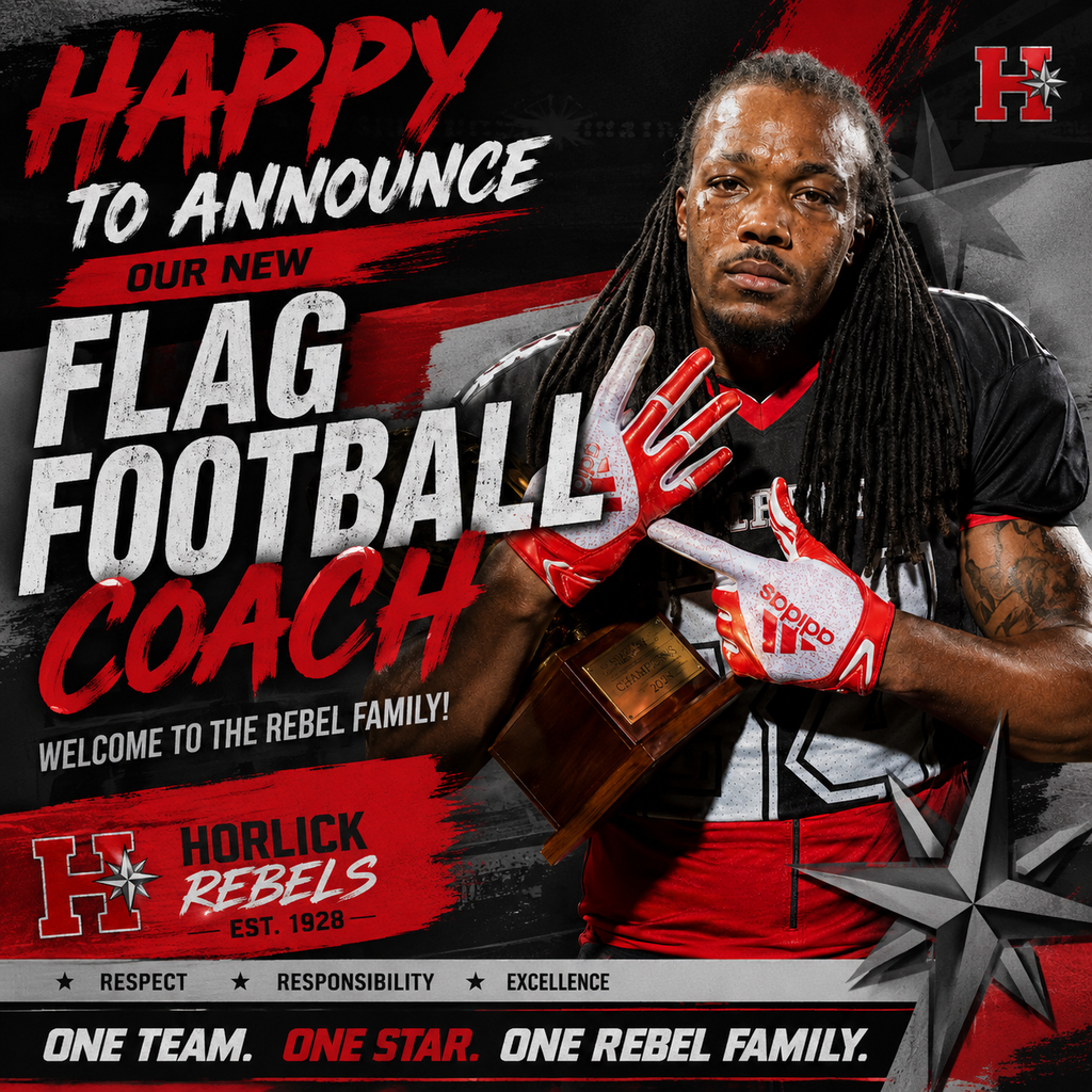 Happy To Announce our New Horlick Girls Football Coach- Will Norwood.. Welcome to the Rebel Family Big Dawg..