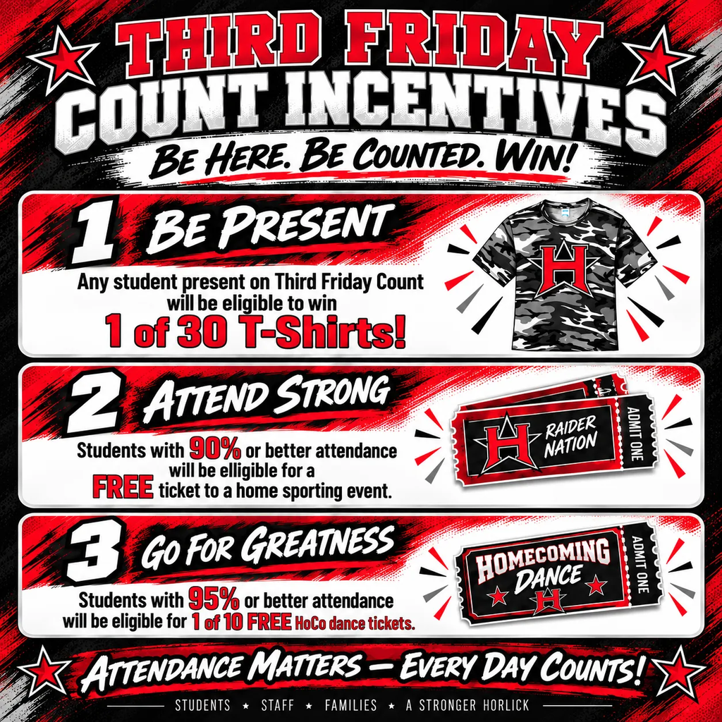 3rd Friday Count Incentives. Be Here. Be Counted. WIN!