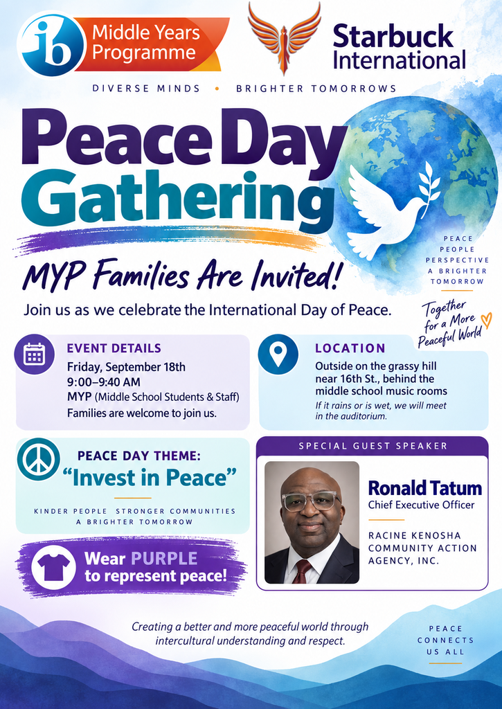 This is a flyer sharing information about our upcoming Peace Day Celebration.