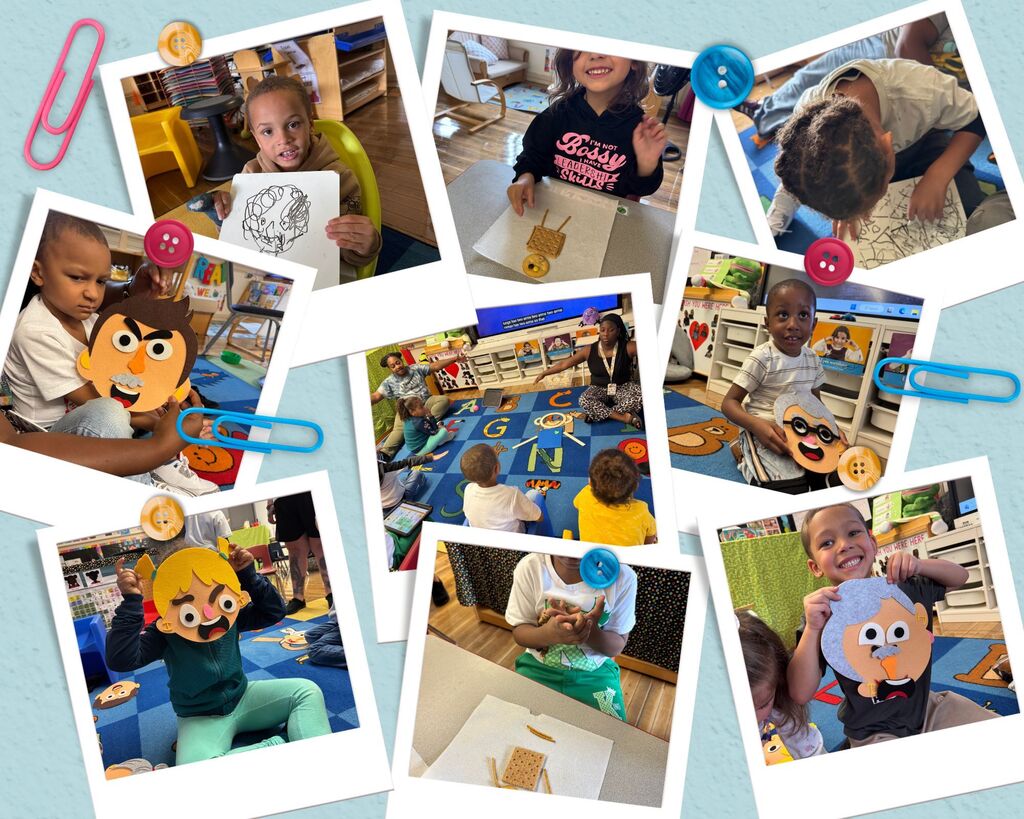 Collage of pictures of K4 students learning about their amazing bodies.