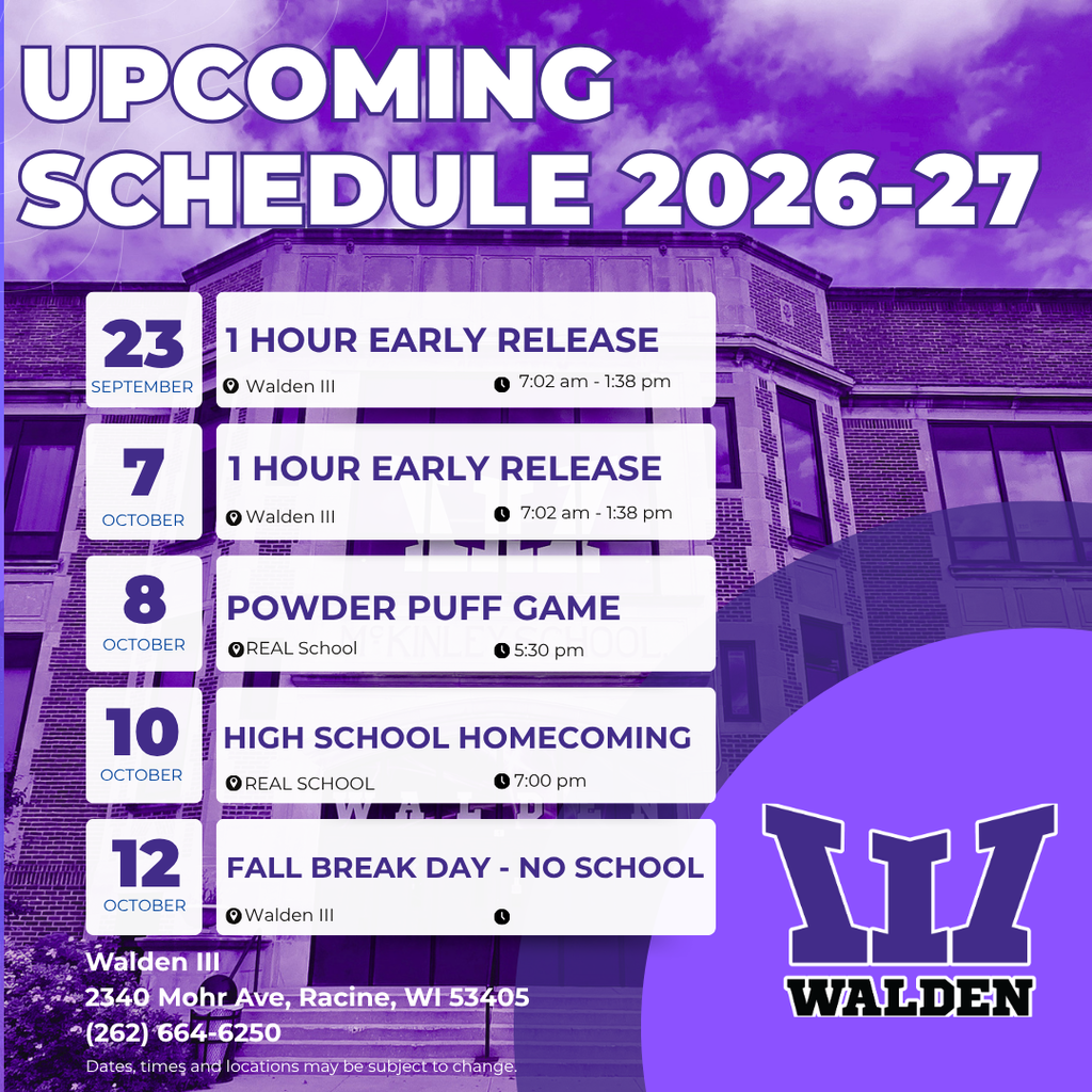 Upcoming Schedule