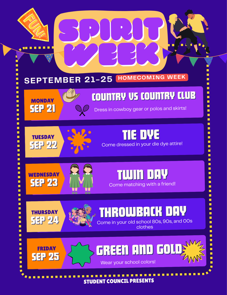 Spirit Week Schedule