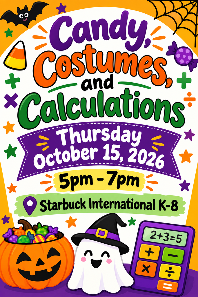 Candy, Costumes, and calculations event flyer
