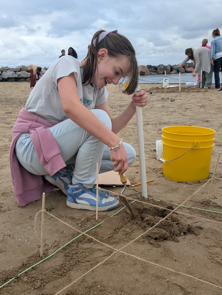 A Nova Academy student on their archaeological dig field trip.