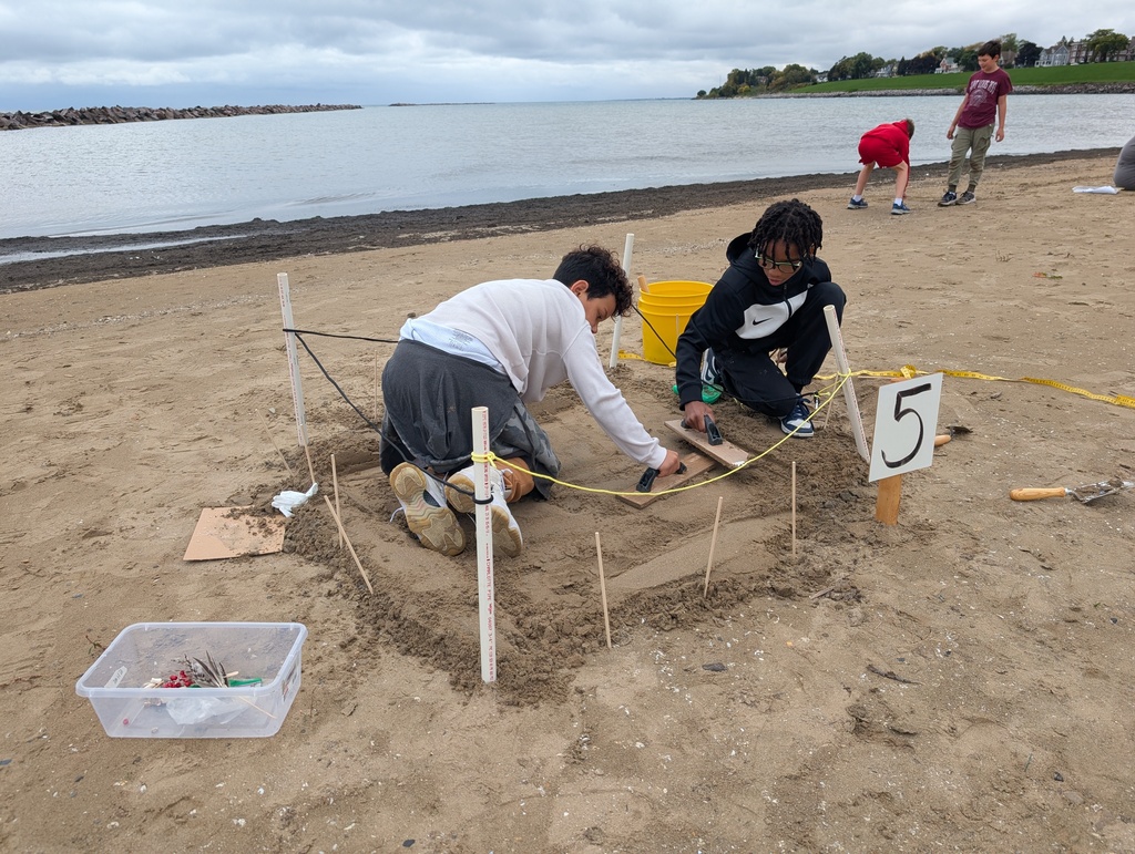 Two Nova Academy students on their archaeological dig field trip.