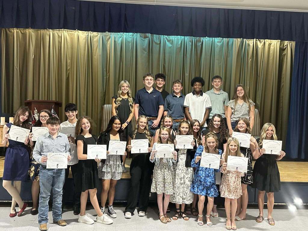 Group picture of the Rains Junior High Honors Society