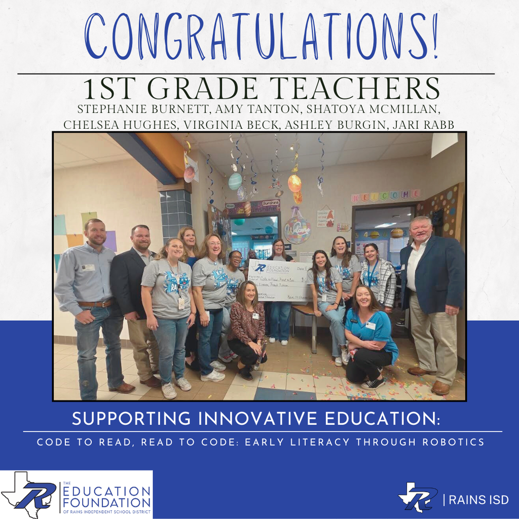 Education Foundation Grant Winner- All 1st Grade Teachers