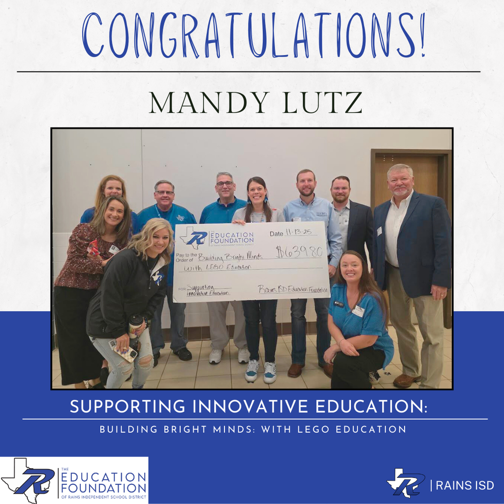 Rains Education Foundation Grand Winner-Mandy Lutz
