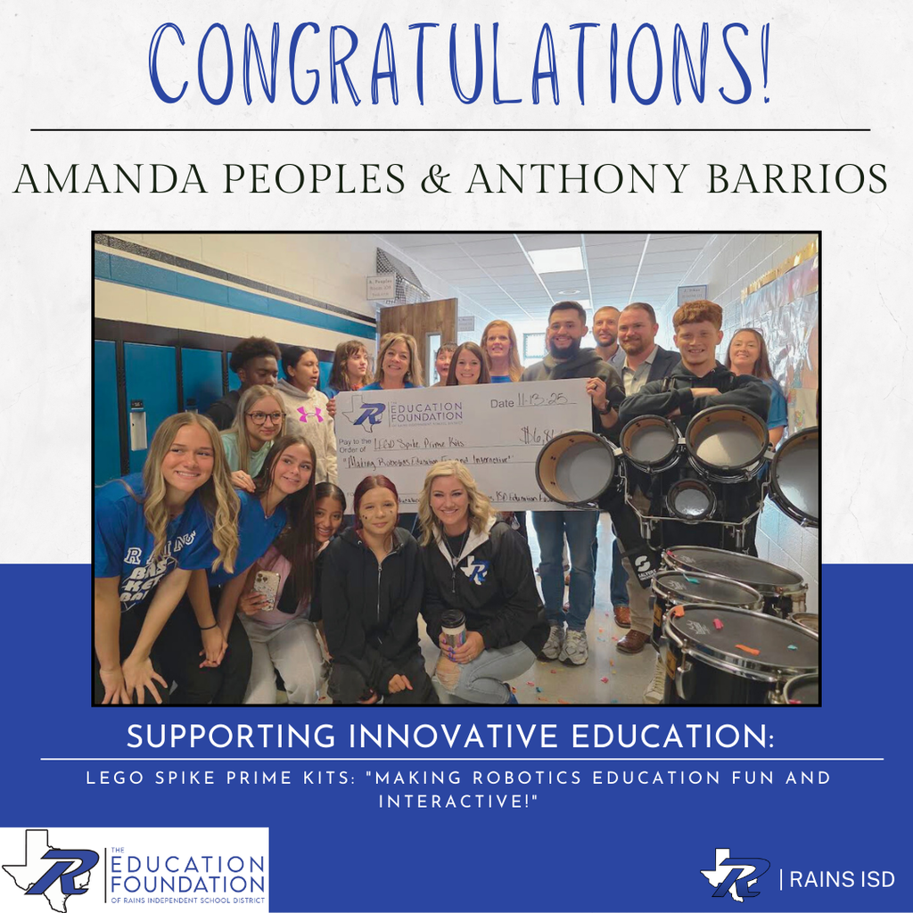Rains Education Foundation Grand Winner- Amanda Peoples & Anthony Barrios