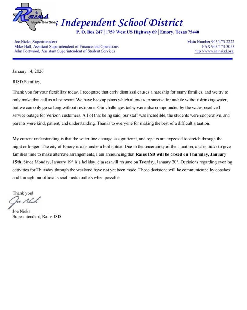 school closure notice