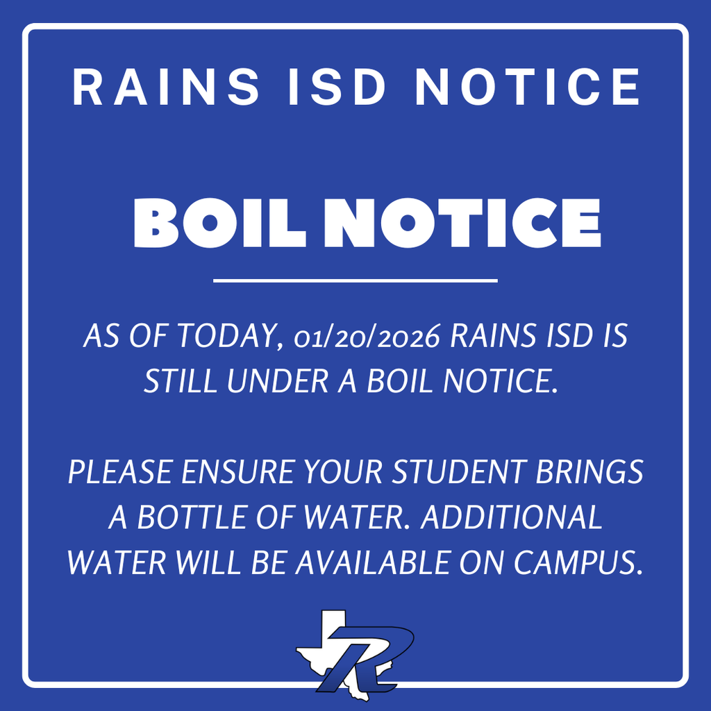 Boil Notice. Please make sure students brings a bottle of water.