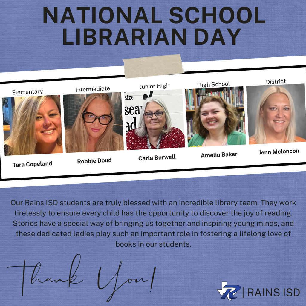 National School Librarian Day post with pictures of each librarian aide and district librarian. 