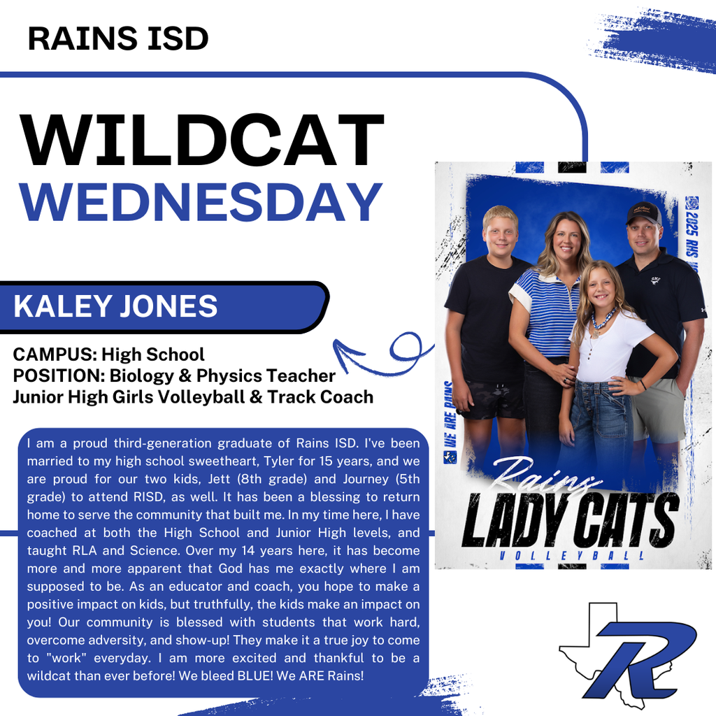 Wildcat Wednesday Social media feature, high school teacher and coach, Kaley Jones. 