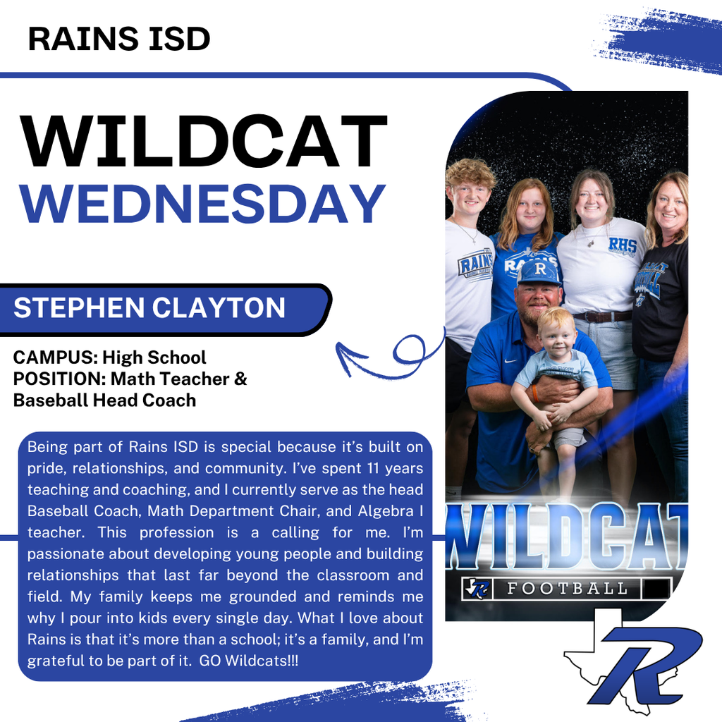 Wildcat Wednesday Social Media Feature, Coach Clayton, High School Coach and Math Teacher
