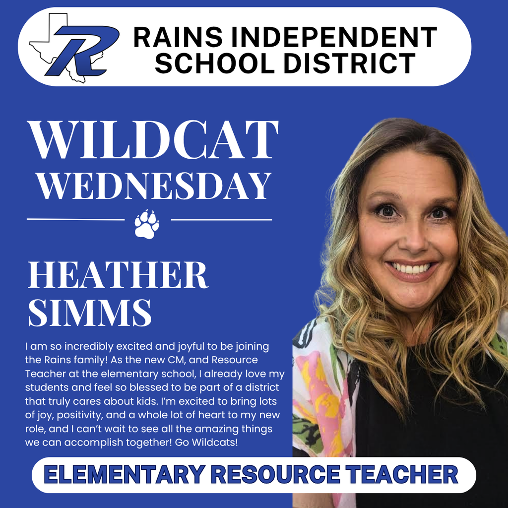 Wildcat Wednesday- Heather Simms, Elementary Resource Teacher