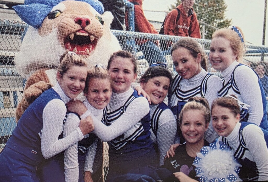 Old pictures of Rains ISD Band, Cheer, and Drill Team. Celebrating the spirit of tradition and wildcat pride for Homecoming Week.