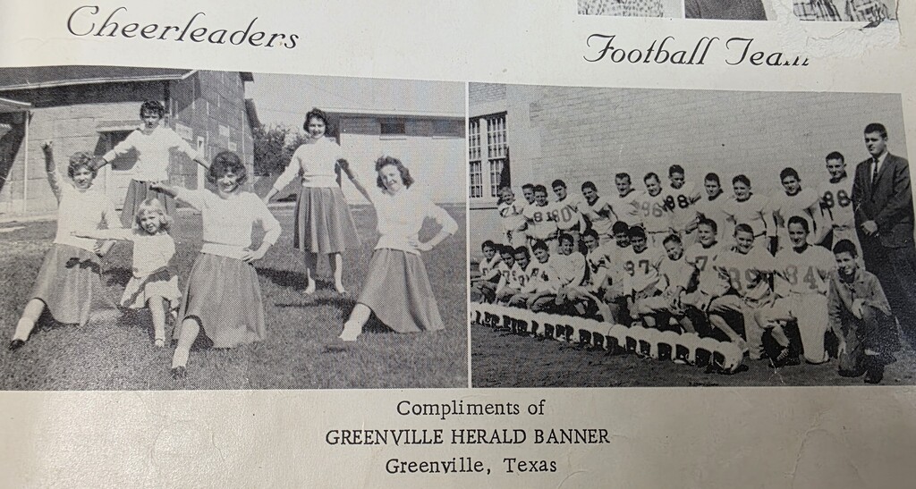 Old pictures of Rains ISD Band, Cheer, and Drill Team. Celebrating the spirit of tradition and wildcat pride for Homecoming Week.