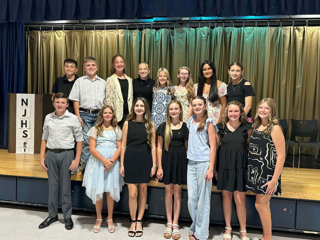 Junior High National Honors Society induction, group picture