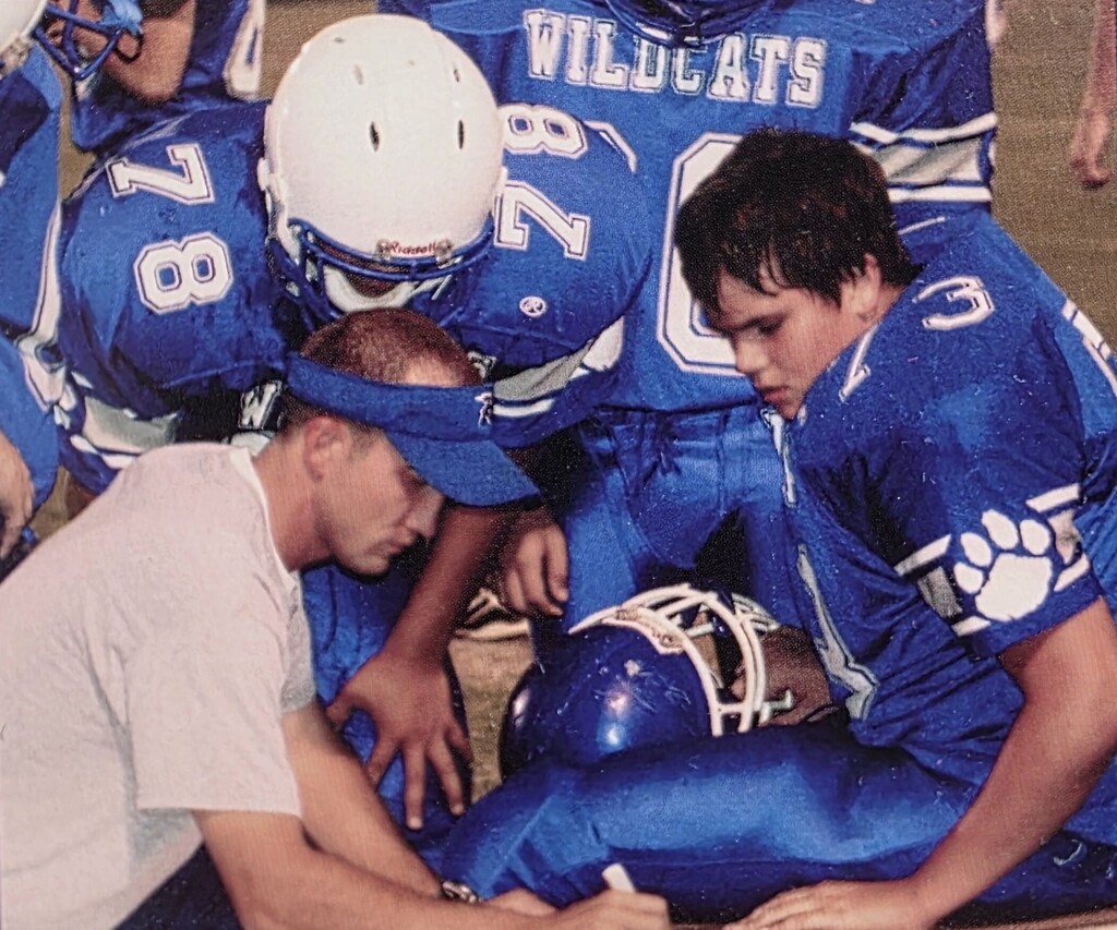 Old yearbook pictures of football players