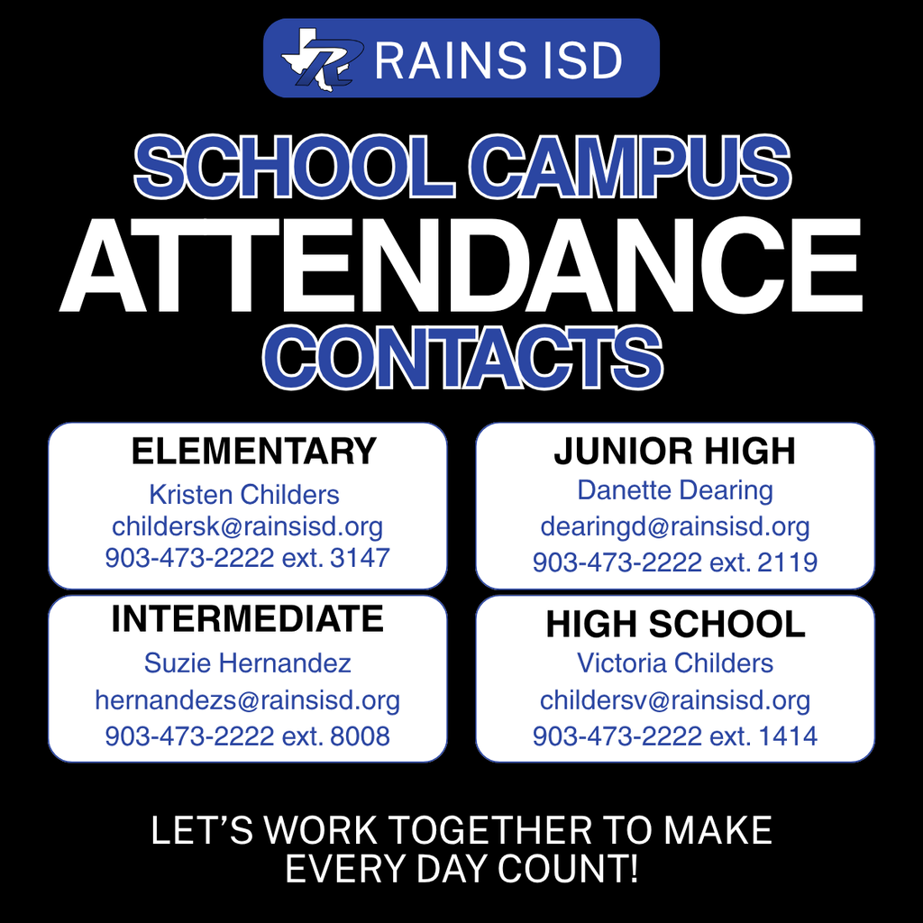 School Campus Attendance Contact list for Attendance clerks at each campus