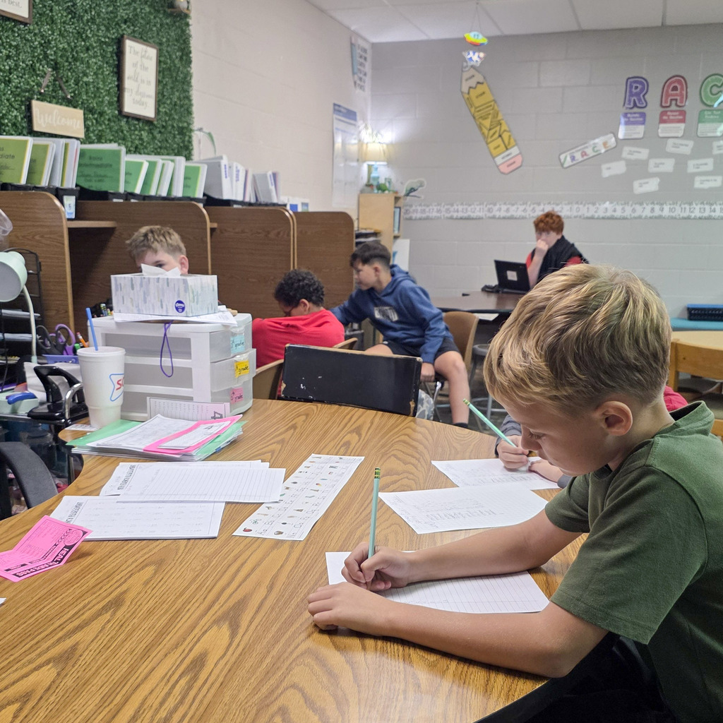 Students working in small groups 