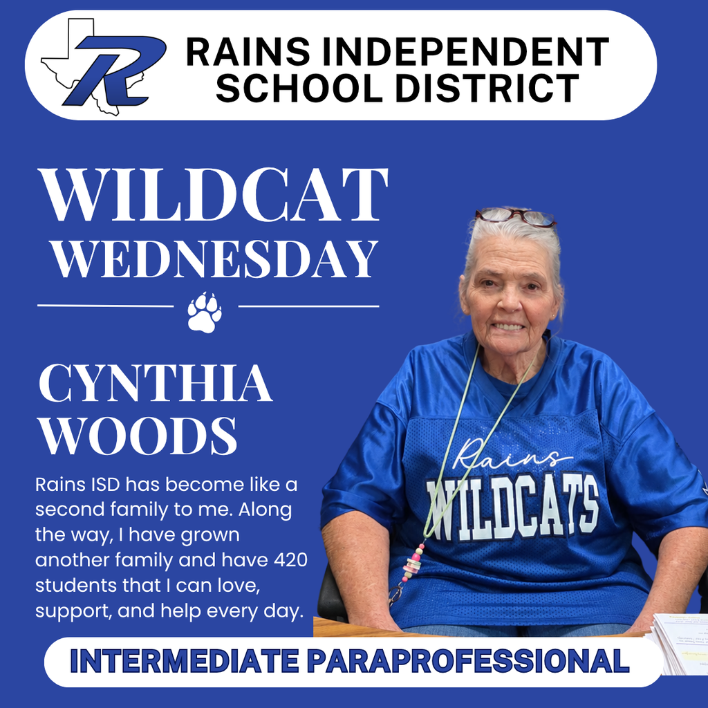 Wildcat Wednesday Cynthia Woods- Intermediate Paraprofessional