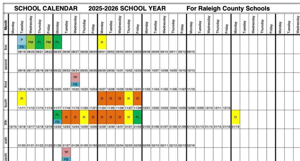 SCHOOL CALENDAR FOR 2025-2026 SCHOOL YEAR