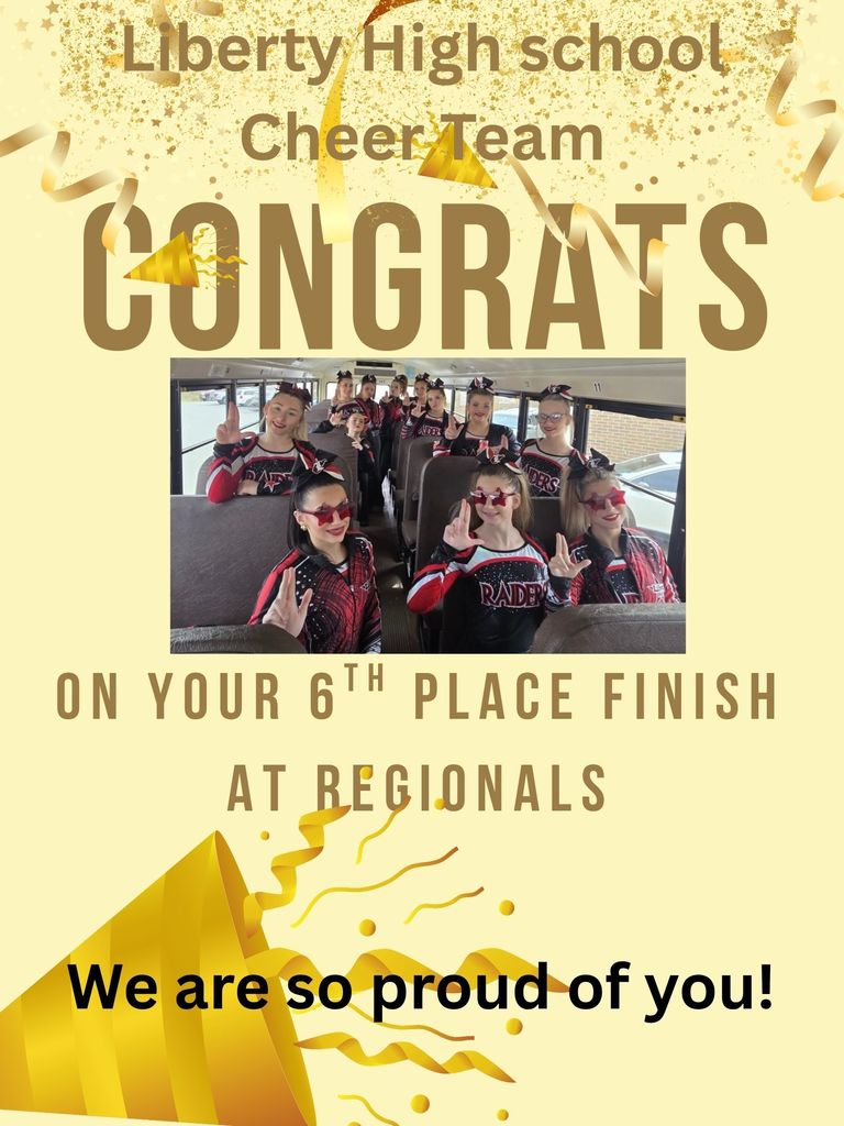 6th Place Finish at Regionals - Raider Cheer