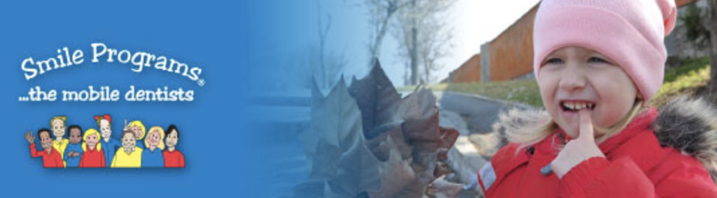 Smile Programs - the mobile dentists with a picture of a student