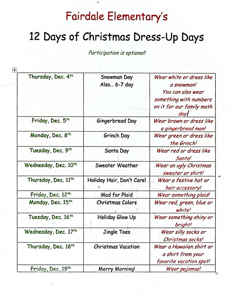 12 Days of Christmas at FES