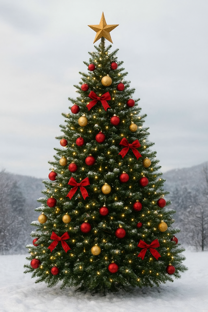 Christmas tree red and gold 