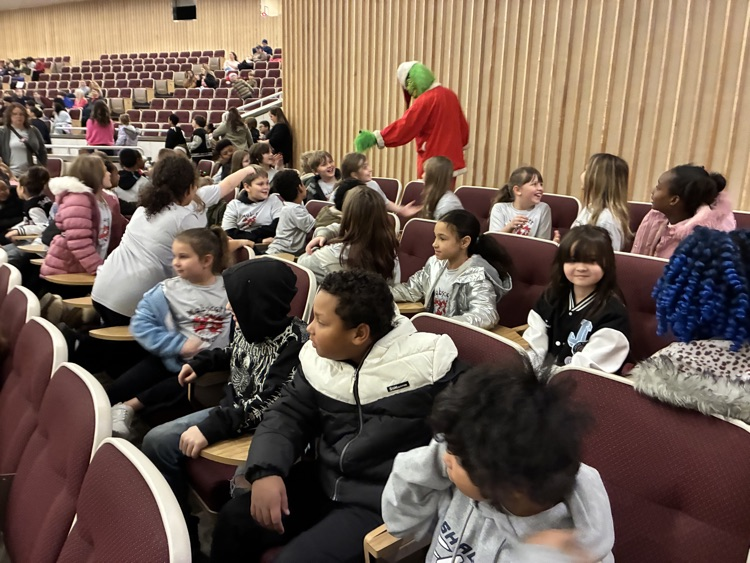 the grinch and students talking